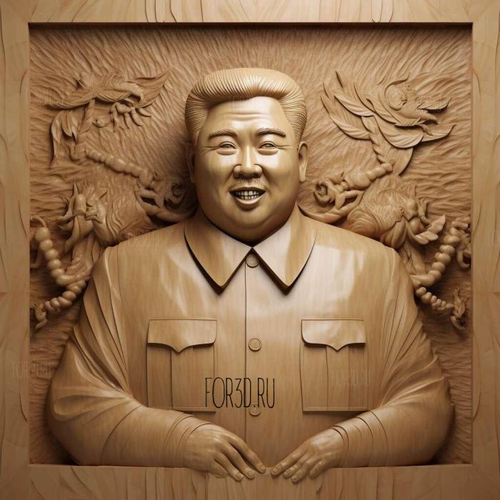 Kim Jong un 3 stl model for CNC